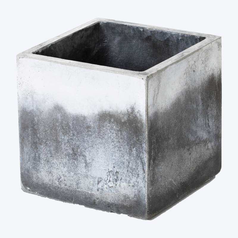 Wastafel van groen cement met witte rand POT-ARTCUBE25