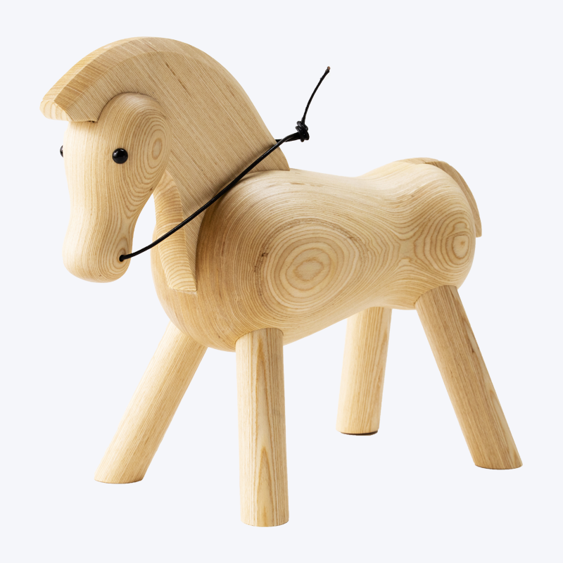 Creative design ambachten originele houtkleur houten pony ornamenten-L