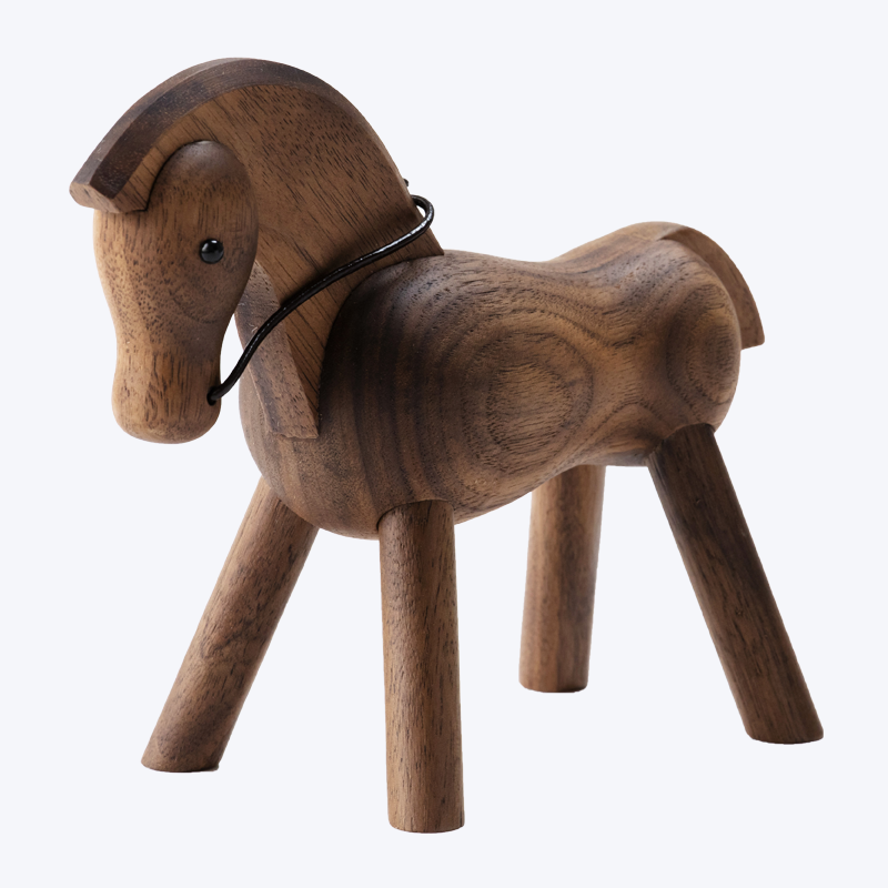 Creative design crafts donkerbruine houten paardenornamenten-S