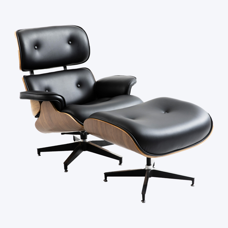 Klassieke eames lounge chair hout lounge chair en poef GK85